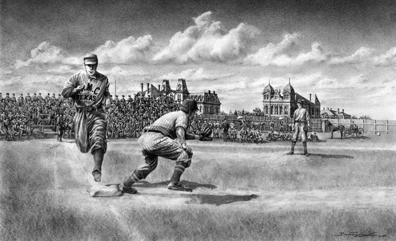 Historic Aggie Baseball Pencil - Print - Benjamin Knox Fine Art Gallery