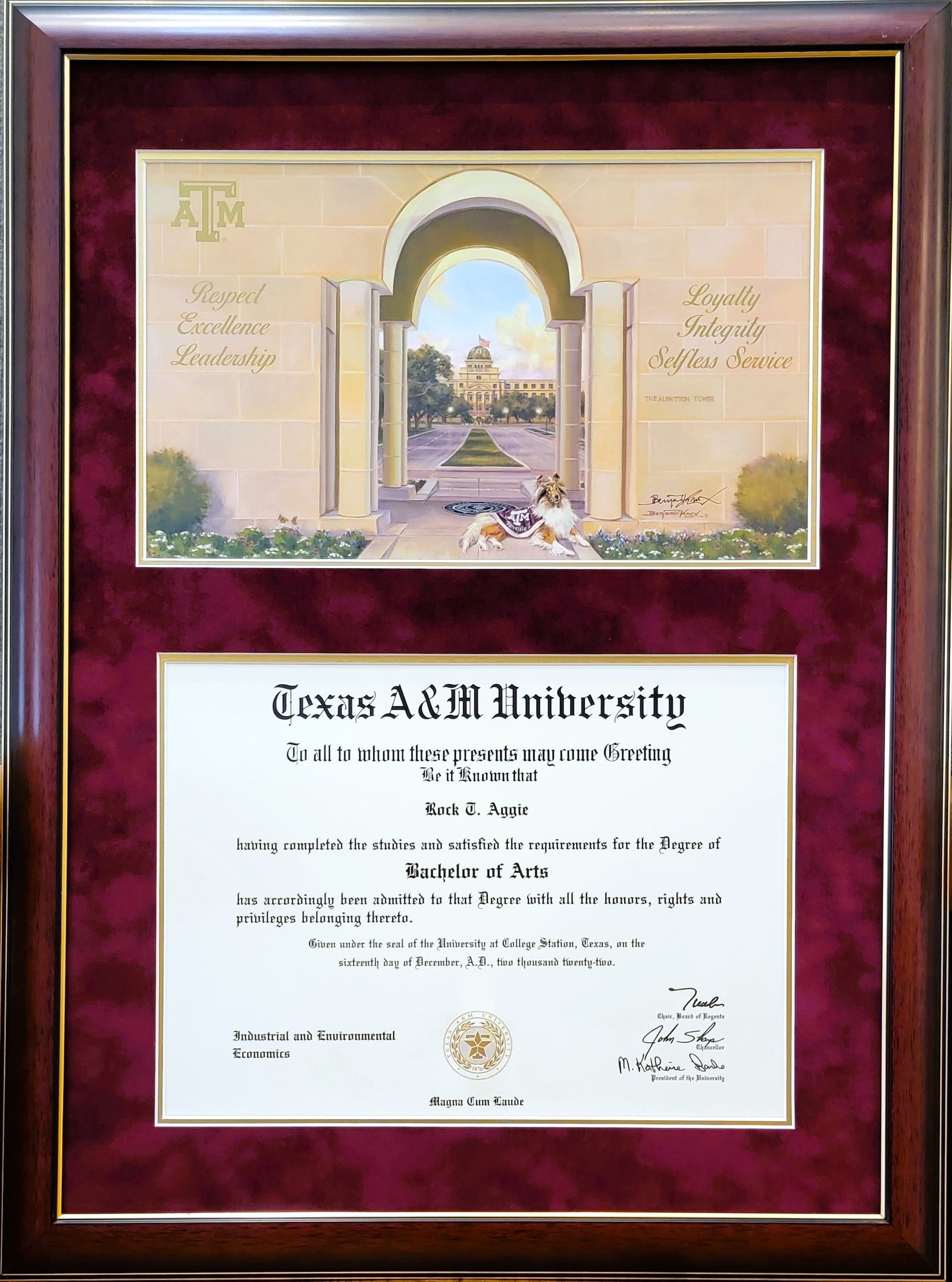 Diploma with Core Values Print