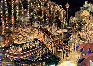 Dinner on the Riverwalk - Print - Benjamin Knox Fine Art Gallery