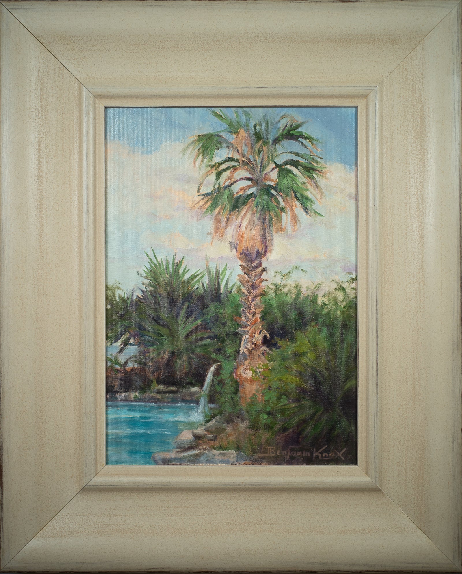 Palm Tree and Waterfall