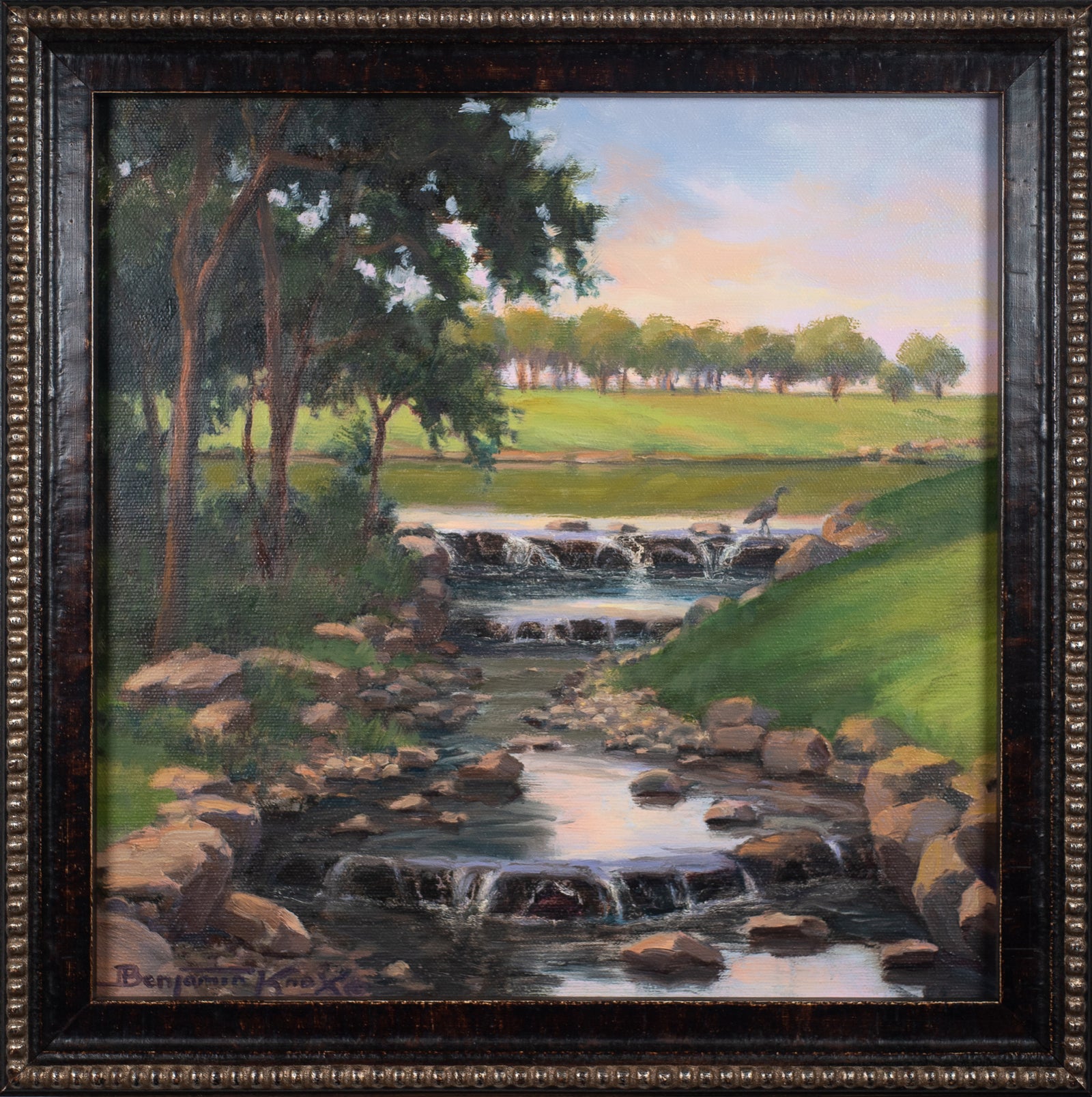 Blue Heron and Waterfall - Miramont