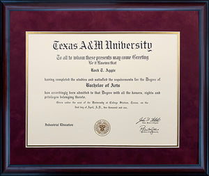 Diploma Only with Maroon Mat