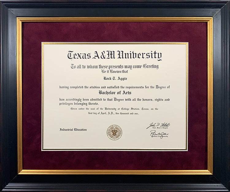 Diploma Only with Maroon Mat