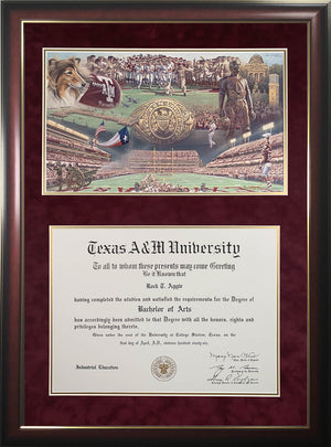 Diploma with Home of the 12th Man Print