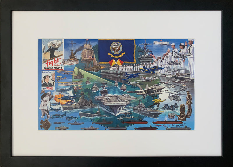 NAVY - Honor, Courage and Commitment! - Framed 1MS