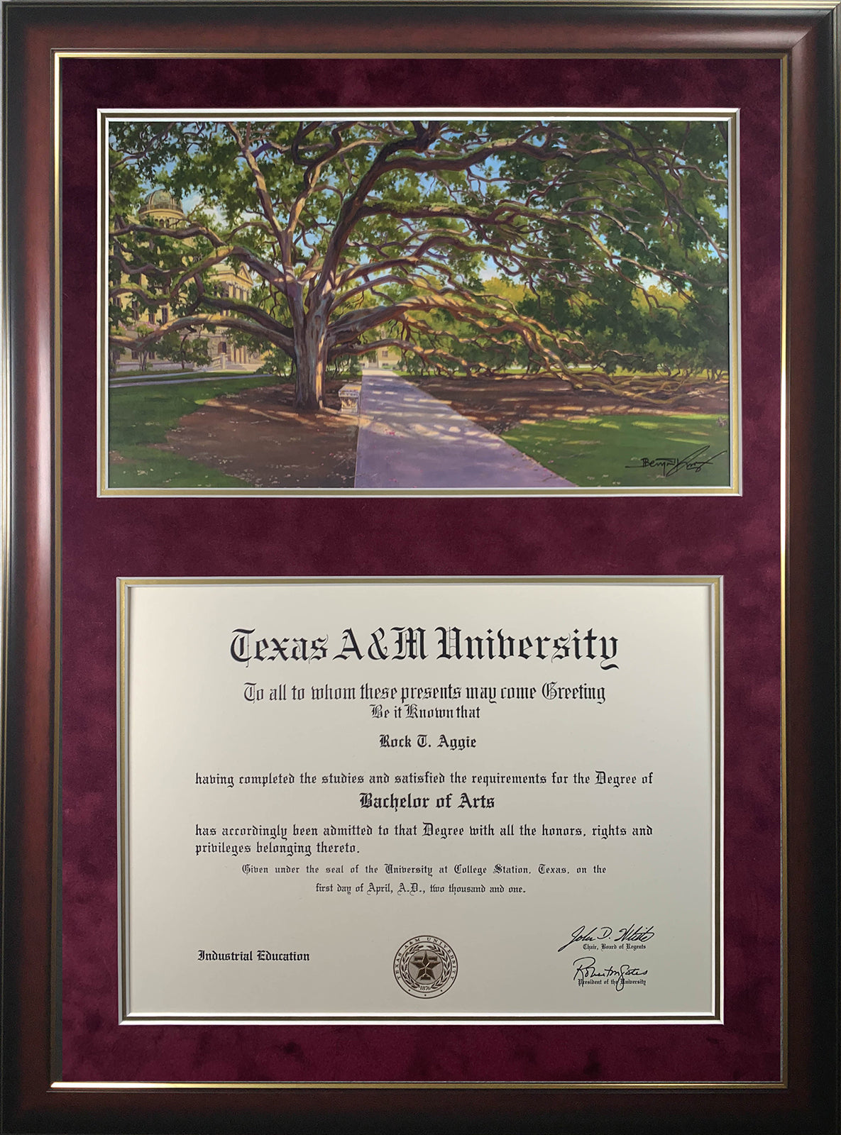 Diploma with Century Tree Color Print