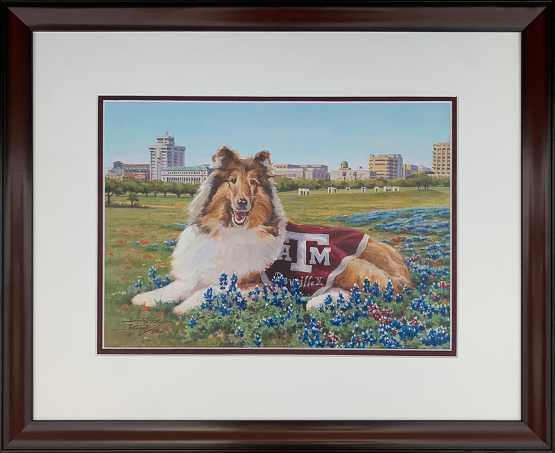 Reveille in Bluebonnets - Framed 2MS