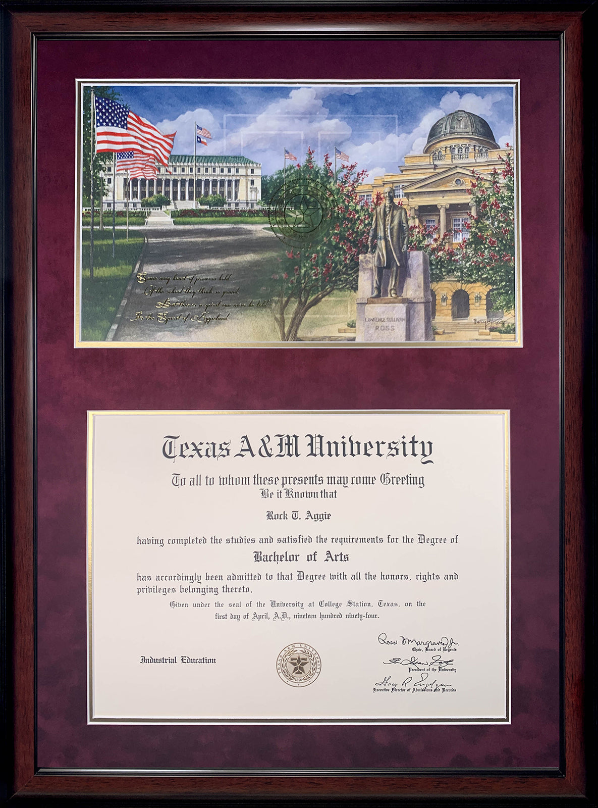 Diploma with Some May Boast Print