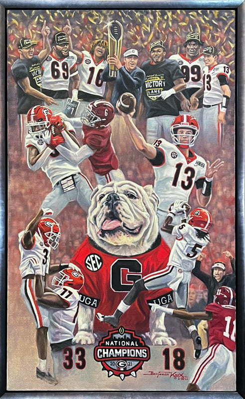 Original Oil Painting - Go Dawgs! University of Georgia National Champions
