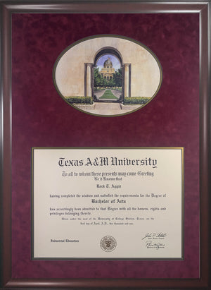 Diploma with View Through Albritton Tower Print
