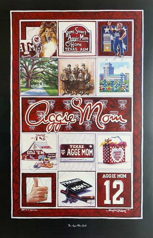 Aggie Mom Quilt - Print - Benjamin Knox Fine Art Gallery