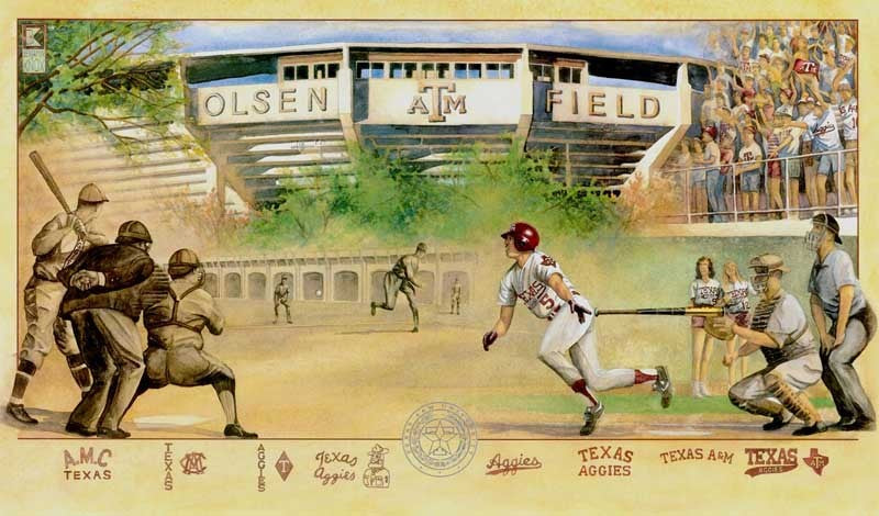 Aggie Baseball Collage - Print - Benjamin Knox Fine Art Gallery