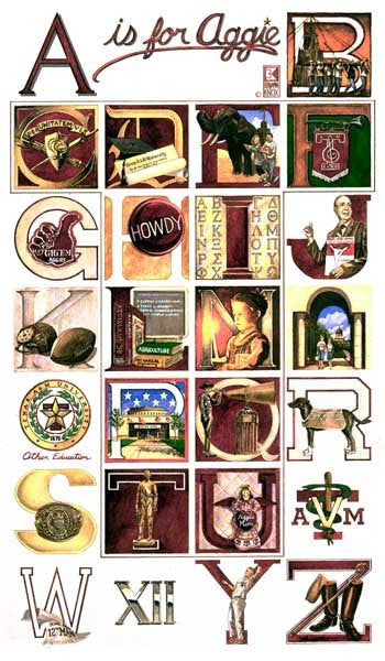 Aggie Alphabet - Print - Benjamin Knox Fine Art Gallery