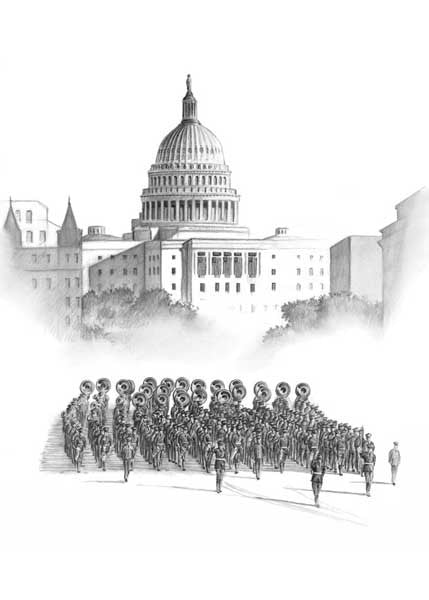 Texas A&M University - Band in Washington DC - Print - Benjamin Knox Fine Art Gallery