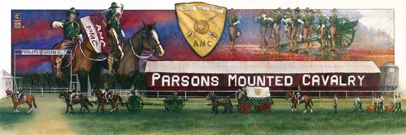 Texas A&M University - Parsons Mounted Cavalry - Print - Benjamin Knox Fine Art Gallery