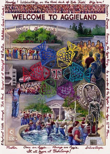  Texas A&M Aggies Poster - Gig 'Em - Officially