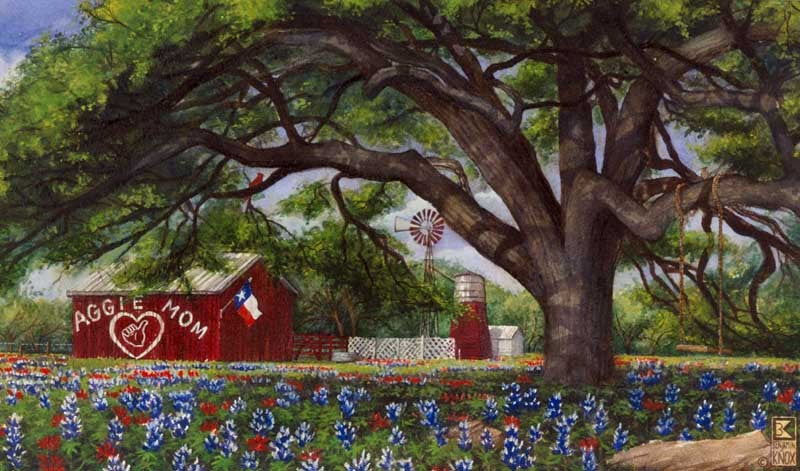 Aggie Mom Barn - Print - Benjamin Knox Fine Art Gallery