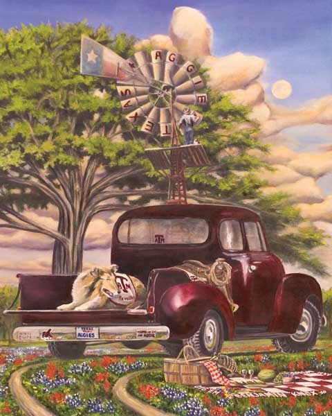 Texas A&M University - Aggie Truck - Print - Benjamin Knox Fine Art Gallery