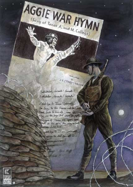 Aggie War Hymn. Pinky Wilson - Print - Benjamin Knox Fine Art Gallery