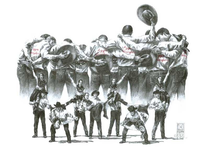 Texas A&M University Aggie Wranglers Print - Print - Benjamin Knox Fine Art Gallery