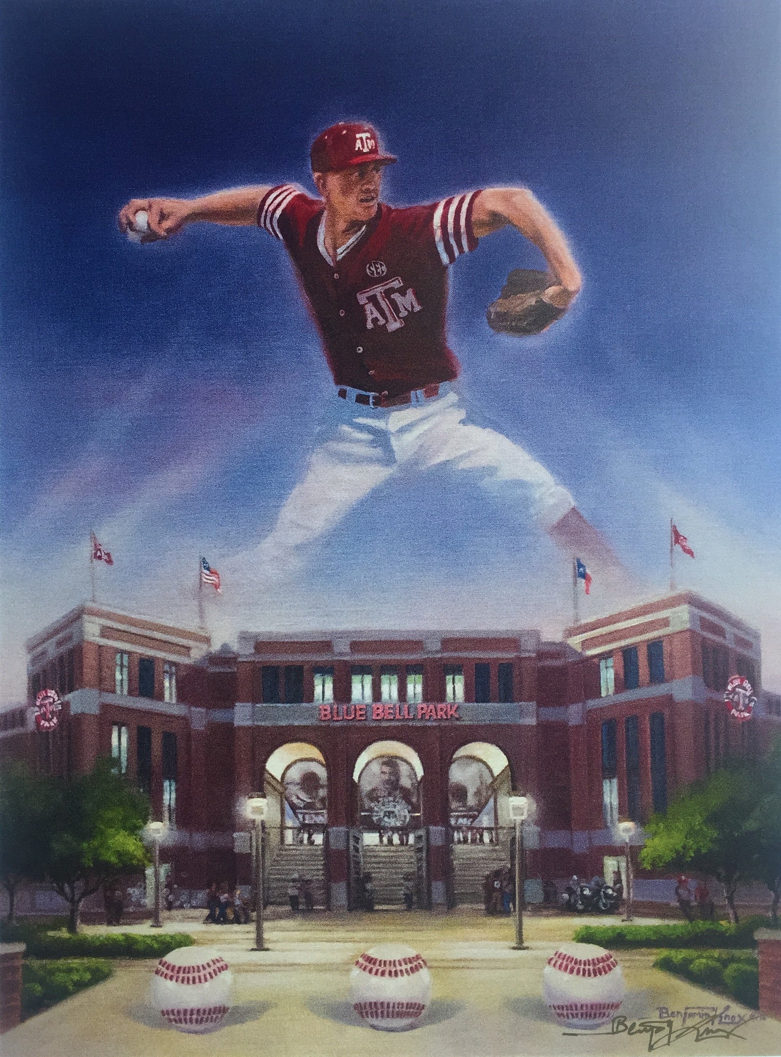 Aggie Baseball Blue Bell Park - Print - Benjamin Knox Fine Art Gallery